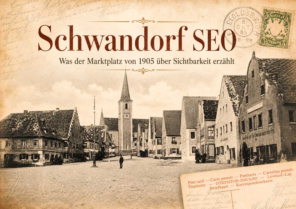 Historischer Marktplatz von Schwandorf auf einer Ansichtskarte von 1905
