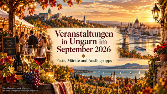 Veranstaltungen in Ungarn im September 2026 mit Weinfest, Budapest, Balaton, Weinbergen und herbstlicher Feststimmung
