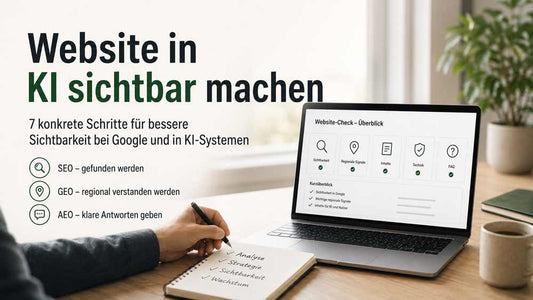 Website in KI sichtbar machen mit SEO, GEO und AEO – sieben Schritte für bessere Sichtbarkeit bei Google und KI-Systemen