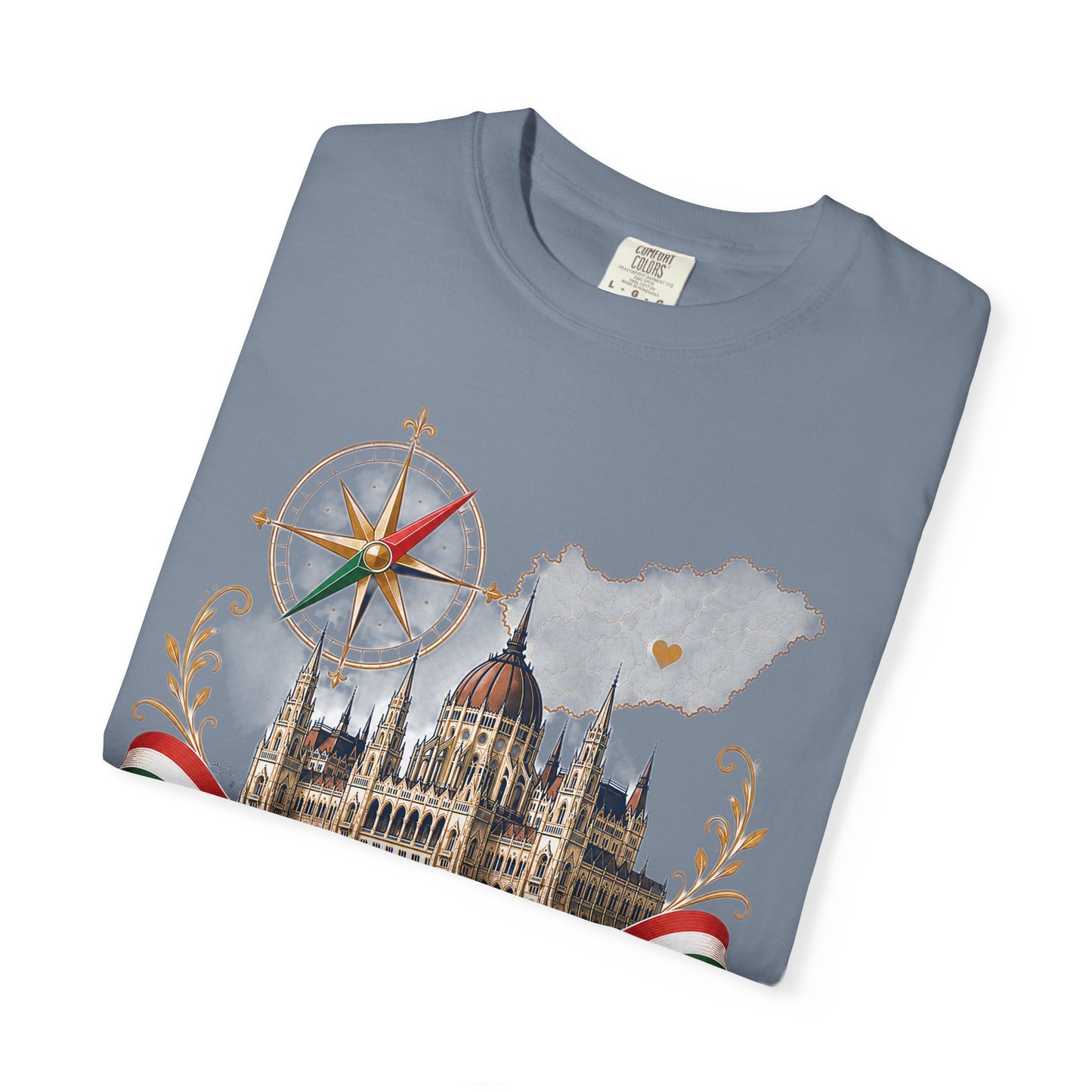 Hungary Travel T-Shirt – Budapest Parliament Illustration with 'auswandern-nach-ungarn.de'