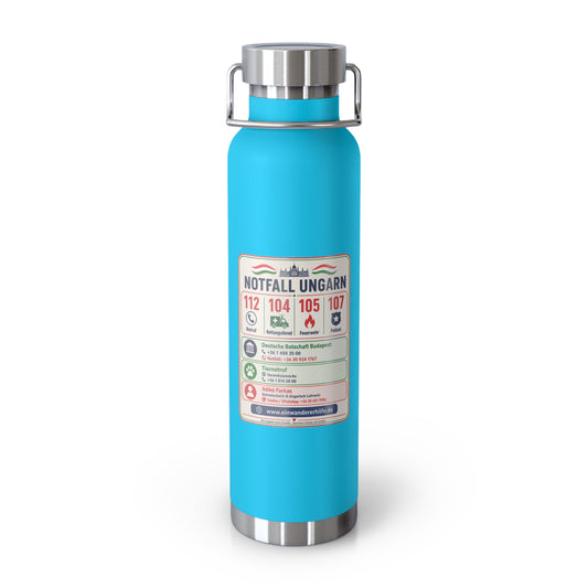 Notfall-Isolierflasche Ungarn – 650 ml mit Notrufnummern