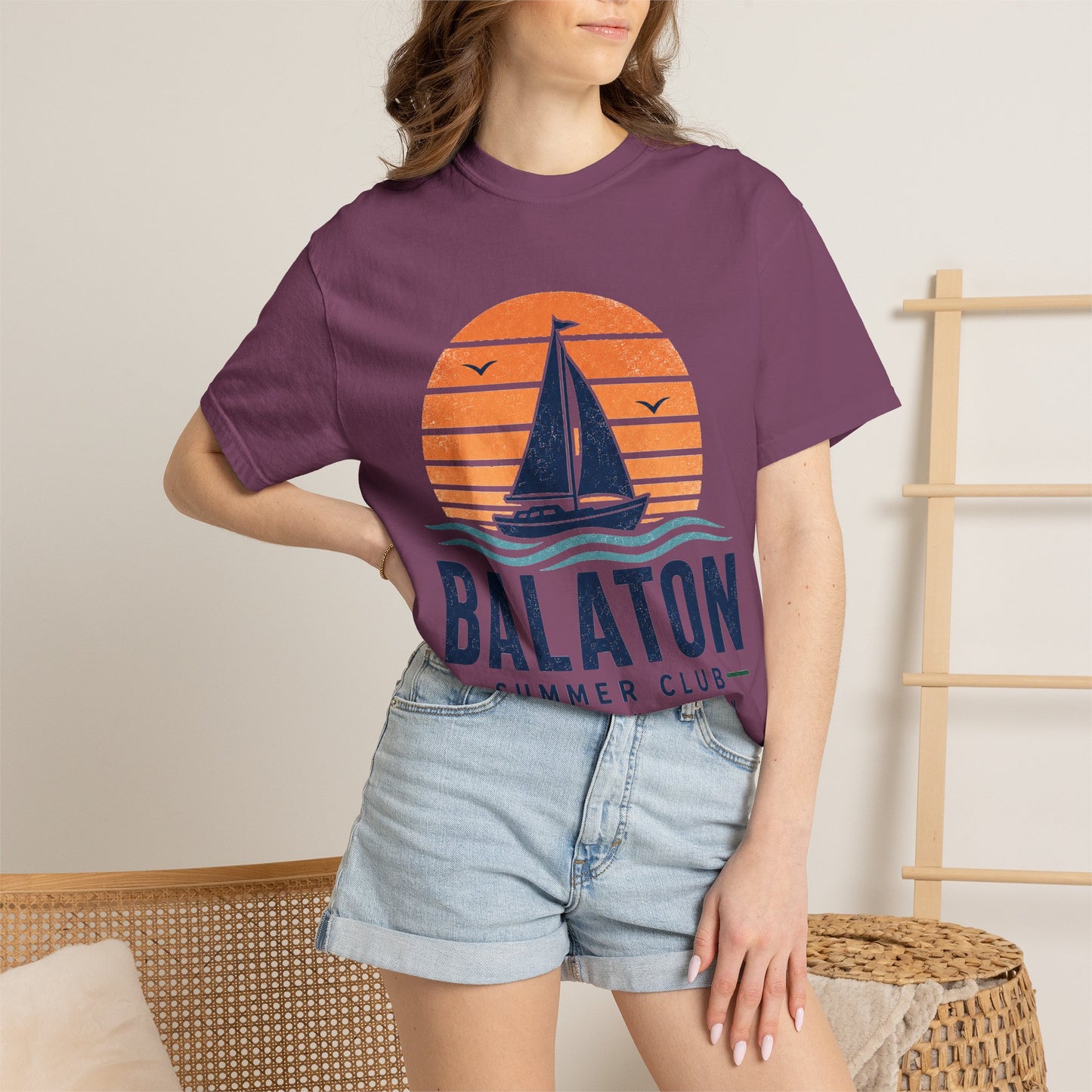 Balaton T-Shirt Summer Club im Vintage-Look für Ungarnfreunde