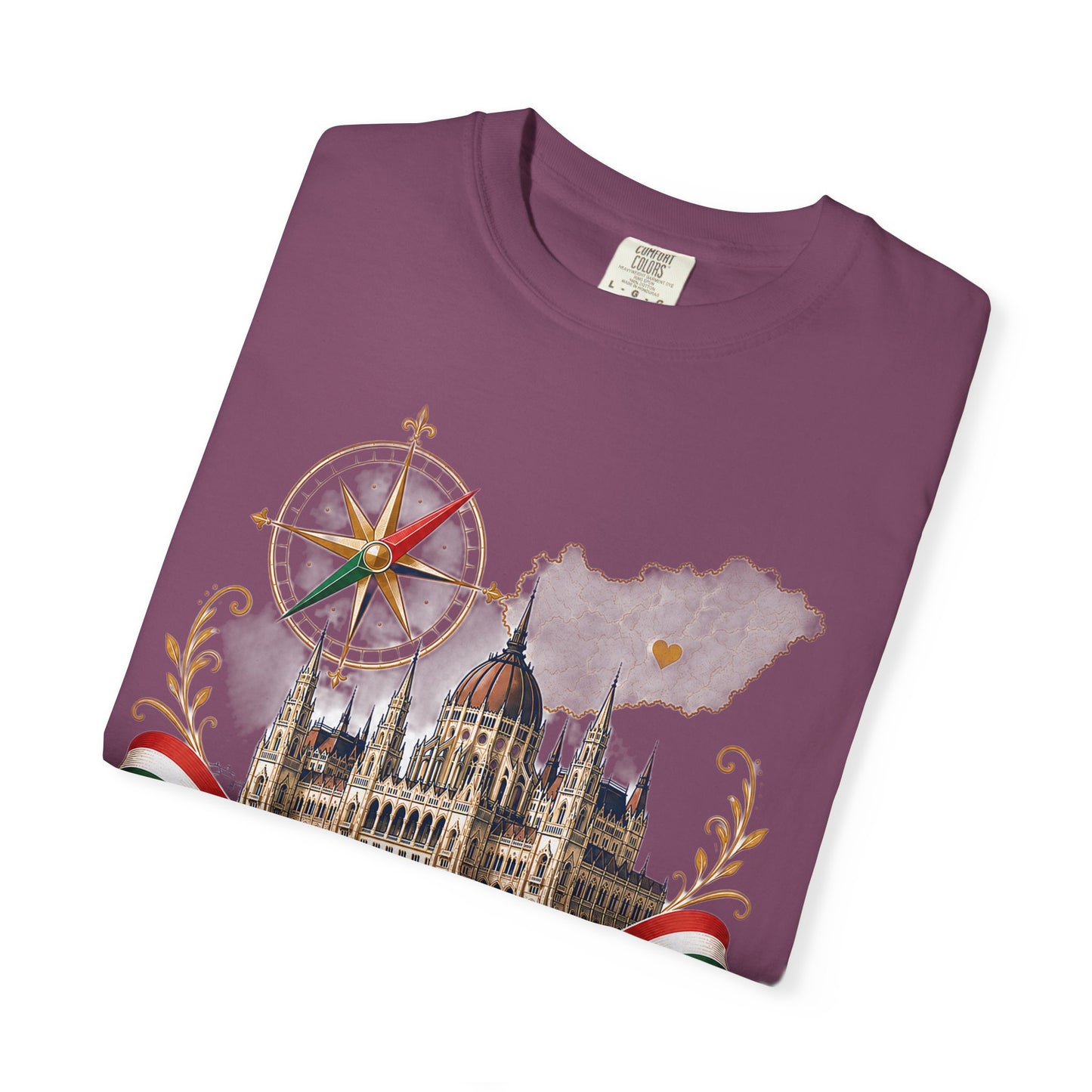 Hungary Travel T-Shirt – Budapest Parliament Illustration with 'auswandern-nach-ungarn.de'