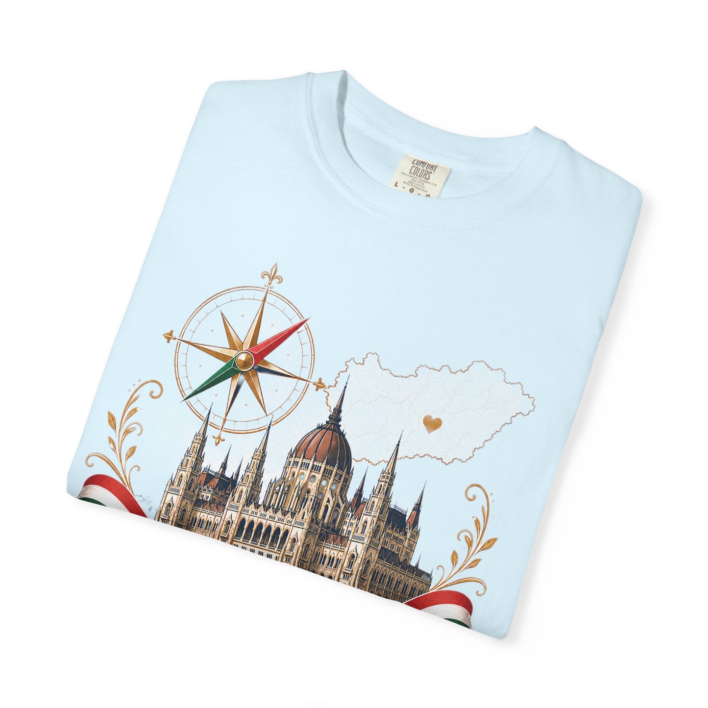 Hungary Travel T-Shirt – Budapest Parliament Illustration with 'auswandern-nach-ungarn.de'