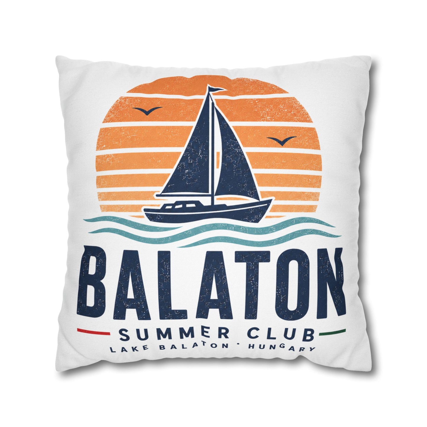 Balaton-Kissenhülle Summer Club mit Segelboot