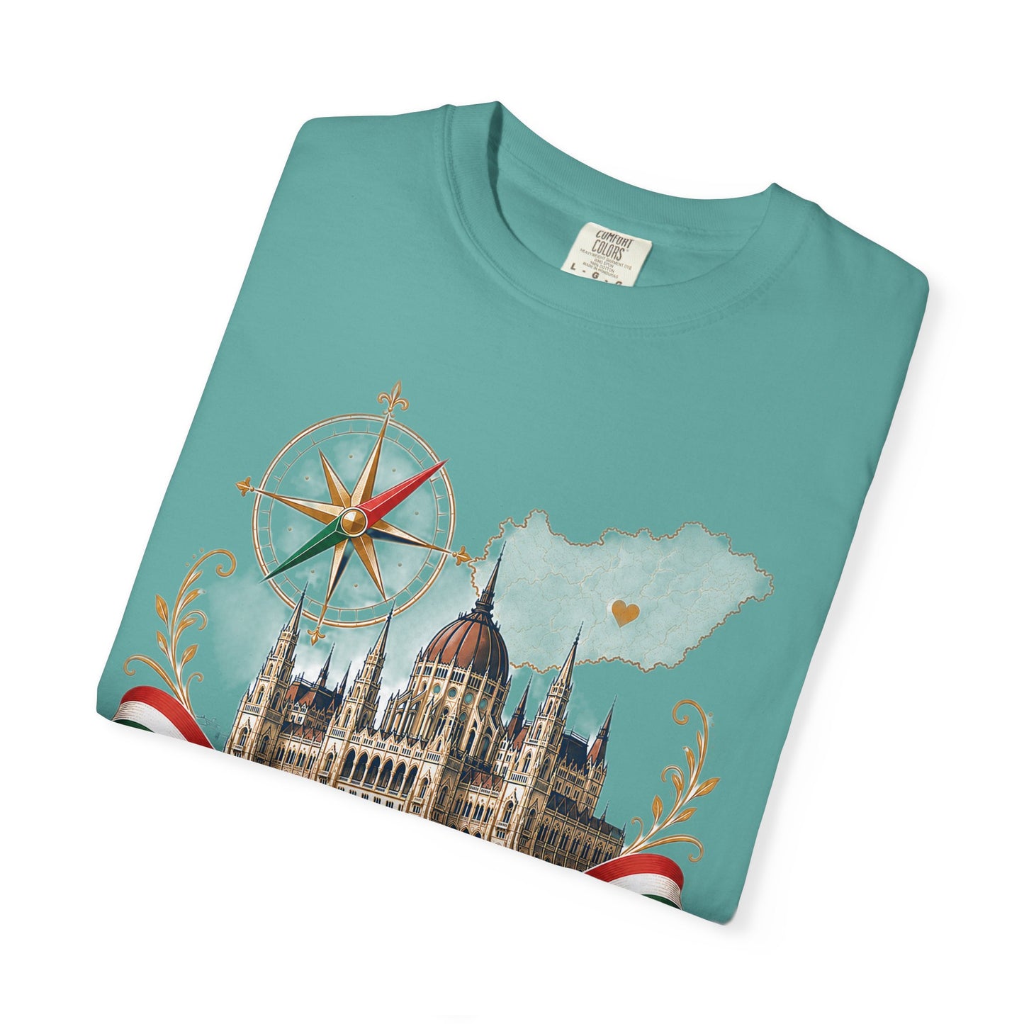 Hungary Travel T-Shirt – Budapest Parliament Illustration with 'auswandern-nach-ungarn.de'