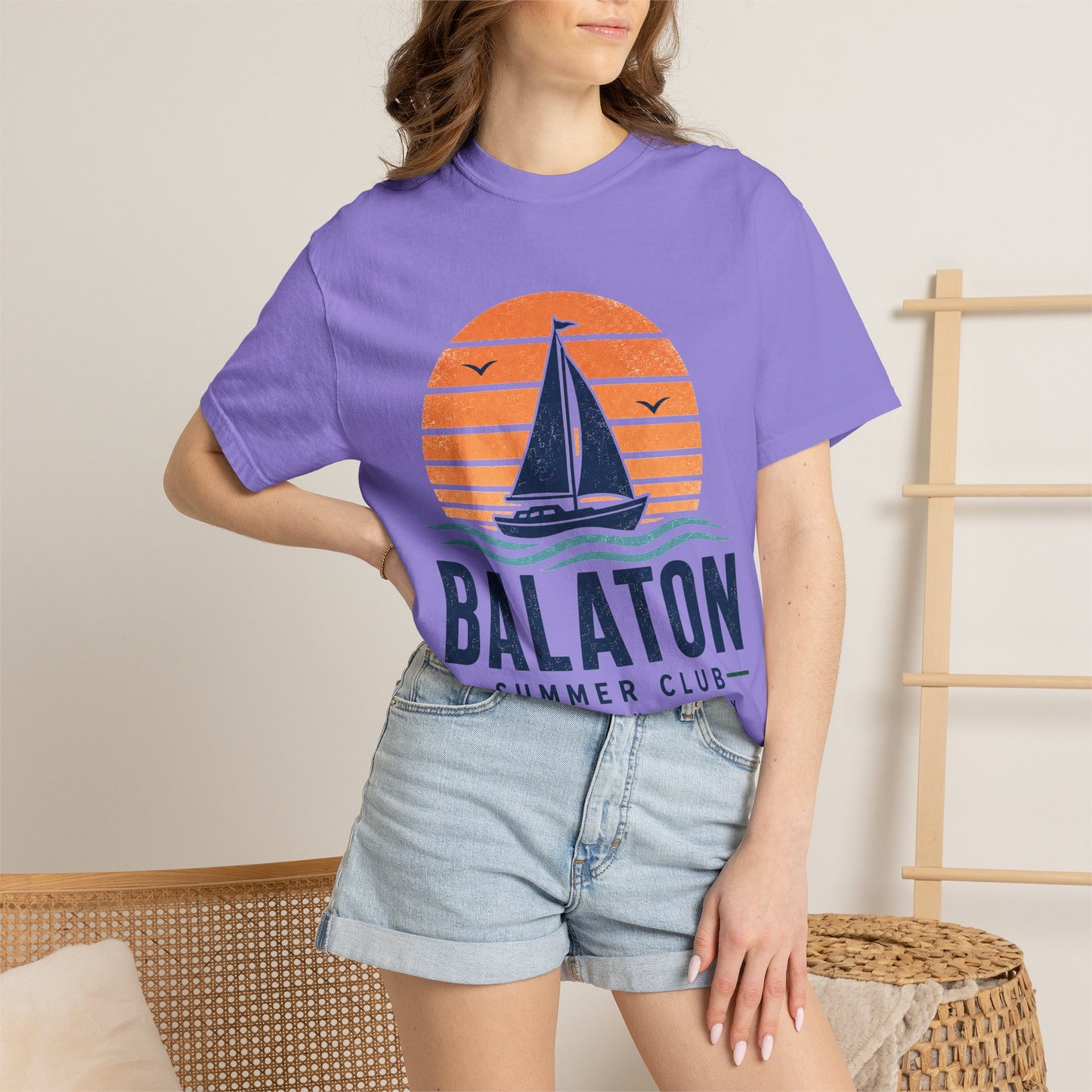 Balaton T-Shirt Summer Club im Vintage-Look für Ungarnfreunde