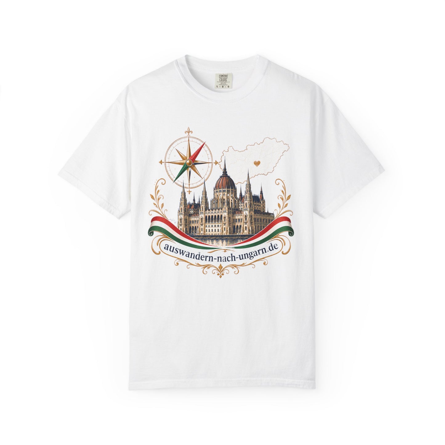 Auswandern nach Ungarn de - Unisex-T-Shirt aus garmentgefärbter Baumwolle
