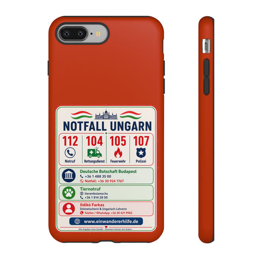 Notfall-Handyhülle Ungarn mit wichtigen Telefonnummern