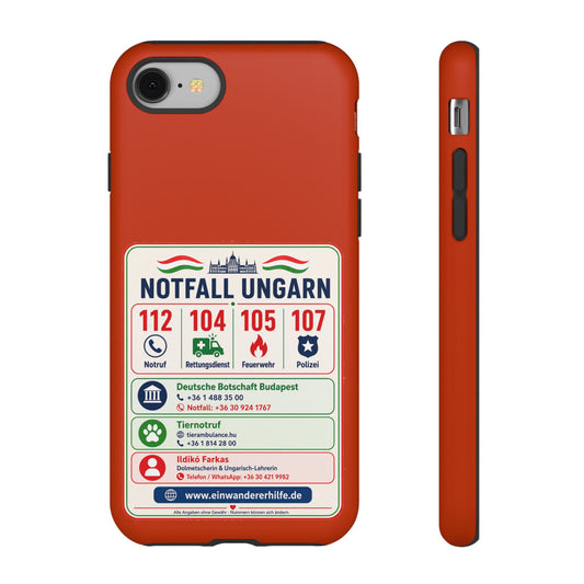 Notfall-Handyhülle Ungarn mit wichtigen Telefonnummern