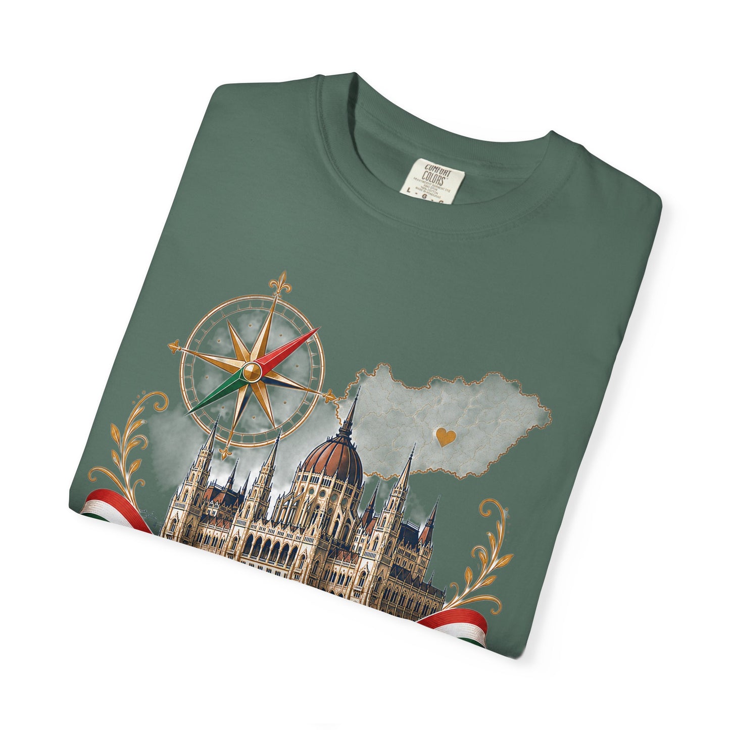 Hungary Travel T-Shirt – Budapest Parliament Illustration with 'auswandern-nach-ungarn.de'