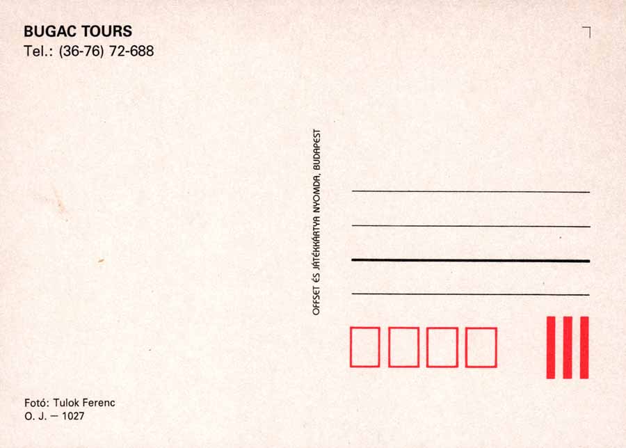 Alte Ansichtskarte von Bugac, historische AK mit unbeschriebener Rückseite und originalem Postkartenaufdruck.