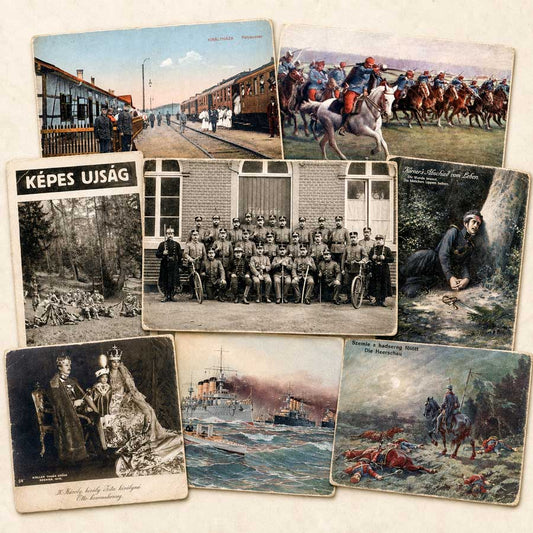 8 Alte Ansichtskarten Ungarn - Militär, Monarchie, Eisenbahn und Zeitgeschichte