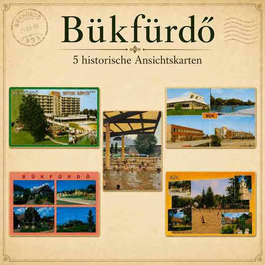 5 alte Ansichtskarten Bük, Bükfürdö