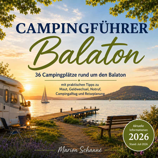 Campingführer Balaton 2026 mit 36 Campingplätzen rund um den Plattensee und praktischen Tipps für Camper