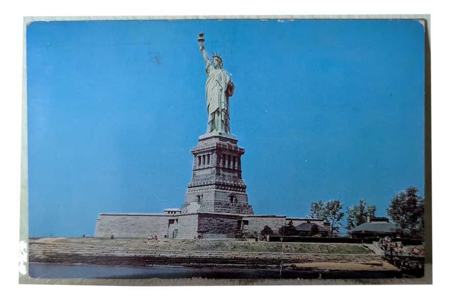 3 történelmi, feladott képeslap USA 1966 – New York, Washington és Puerto Rico Ausztriába