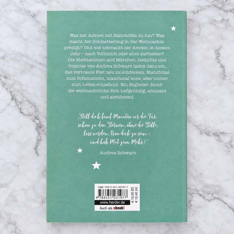 Gib dem Engel eine Chance – Rückseite mit Buchbeschreibung, Weihnachtsgedanken und ISBN