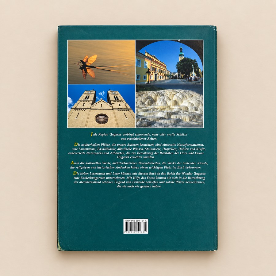Hundert Wunder in Ungarn Rückseite – Buch über unbekannte Orte, Naturparks, Landschaften und kulturelle Sehenswürdigkeiten in Ungarn