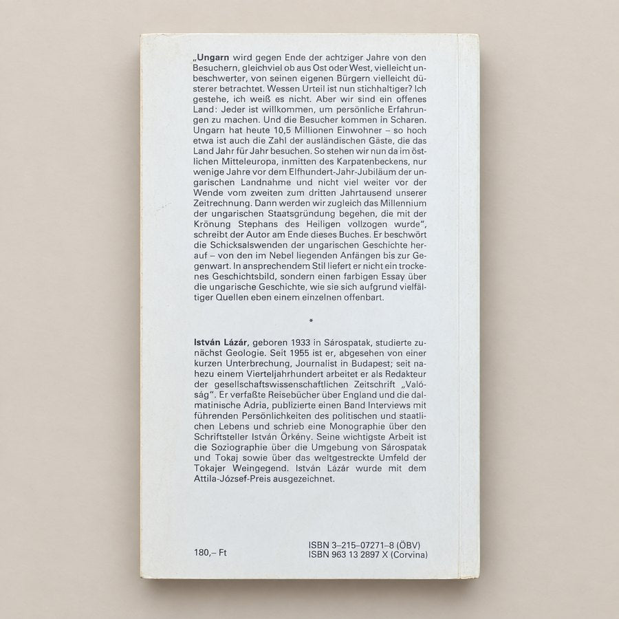 Kleine Geschichte Ungarns von István Lázár Rückseite – Sachbuch über Geschichte, Kultur und Entwicklung von Ungarn