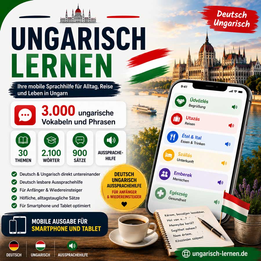 3.000 ungarische Vokabeln und Phrasen lernen Bild für ebook Handy, Donau vor dem Parlament in Budapest