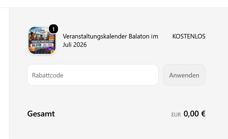 Veranstaltungskalender Balaton für Juli 2026